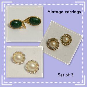 Fine vintage quality earrings (second life) set of 3